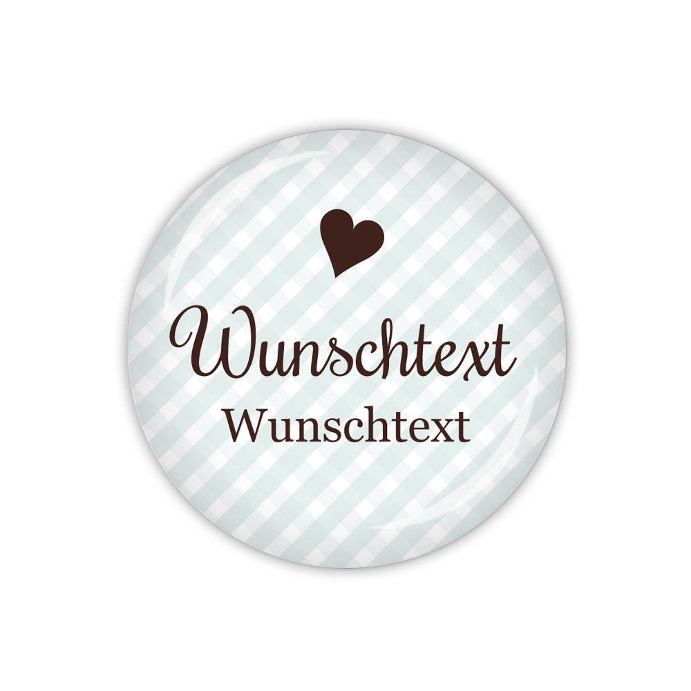 Button VICHY mit Wunschtext, 2-zeilig