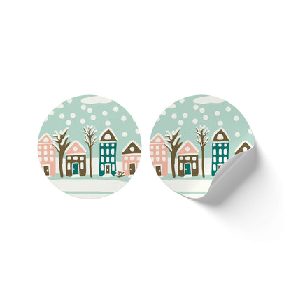 10 Aufkleber CHRISTMAS IN TOWN